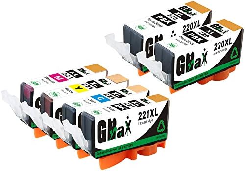 GBaX 1Set+1BK Remanufactured Ink Cartridges Replacement for Canon PGI-220 CLI-221 Printer Ink Cartridges ( 2xPGI-220 Black,CLI-221 Black,CLI-221 Cyan,CLI-221 Magenta,CLI-221 Yellow )