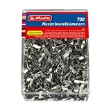 Produkt-Bild: Herlitz 10417061 Musterbeutelklammer Box, 700 St&uuml;ck,Flachkopf, wei&szlig;blank