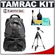 Tamrac 5546 Adventure 6 Digital SLR Camera Bag (Gray) + Tripod + Accessory Kit for Canon Rebel T3, T3i, T1i, T2i, EOS 60D, 5D, 7D, Nikon D3000, D3100, D5000, D5100, D7000, D300s, Olympus Evolt E-5, E-30, E-620 & Sony Alpha A560, A580, A33, A35, A55