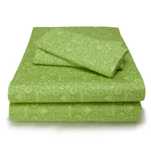 Amy Butler Sari Bloom Sheet Set in Queen (Pale Green)