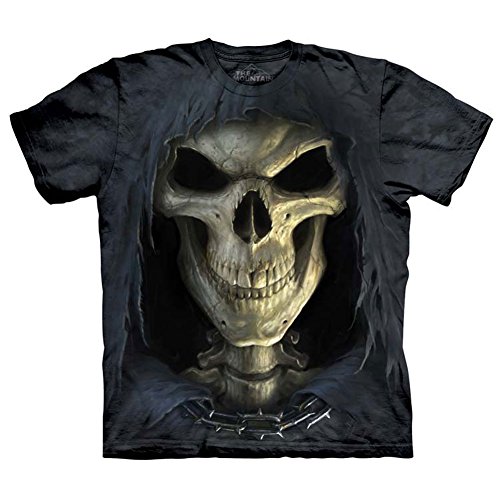 The Mountain Adult 100% Cotton Big Face Death T-Shirt (Dark Grey)