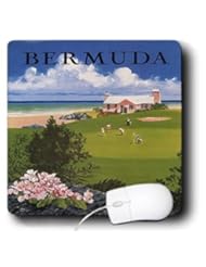 mp_163575_1 Florene Vintage Travel Posters - Image of Vintage Bermuda golf course and ocean - Mouse Pads