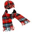 Winter Plaid Ribbon Bow Newsboy Cabbie Hat Softer Than Cashmere Scarf Red