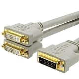 DVI-I to Dual DVI I Video Y Splitter M-F Cable Adapter