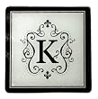 Monogram Elegant Glass Trivet - K Monogram Elegant Glass Trivet - K