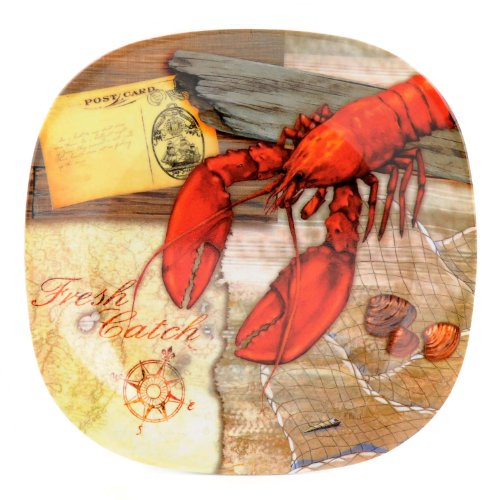 Merritt Fresh Catch Melamine Dishware 41111-3-D2Z00, Type: Lobster Plate 8″