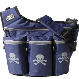 Diaper Dude Skull & Cross Bones Bag - Navy