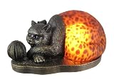 Darling Sleeping Cat Tortoiseshell Glass Accent Lamp Light