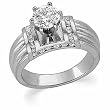 Platinum Diamond Engagement Ring Semimount - CENTER STONE NOT INCLUDED - 0.40 Ct.