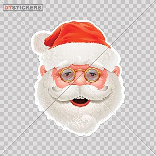 Vinyl Sticker Decals Santa Claus Head Sports Bike backdrop angel lights wreath (8 X 6,49 Inches) Fully Waterproof Printed vinyl sticker