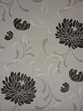  : Crown Linen Floral Wallpaper Grey/Black MO194