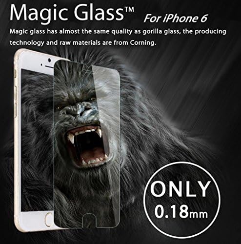 The Thinnest iPhone 6 Tempered Glass Screen Protector By Magic Glass - 9h Military Grade - 0.18mm Oleophobic Coated -100% Finger Print & Scratch Proof - Super Crystal Clear - Life Time Guarantee. only for 5.5"