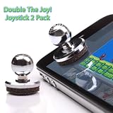 Two-Pack Precise Gaming Micro Arcade Joystick for iPhone / HTC / Samsung / Motorola and More Touchscreen Smartphones ** Includes Phone Cleaning Kit**