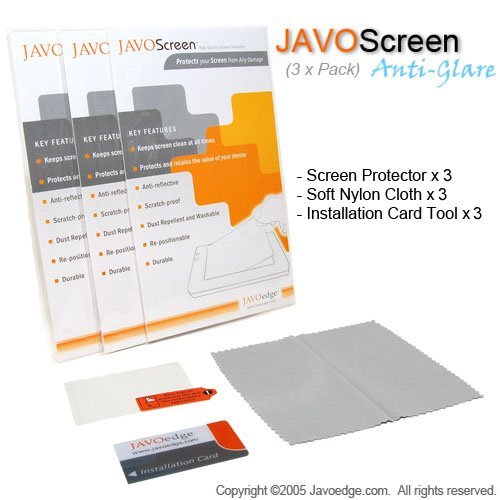 Nokia N800 JAVOScreen Anti Glare Screen Protector (3-Pack)