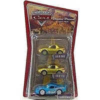 Disney / Pixar CARS 1:55 Die Cast Figure 3-Pack Gold Mia, Gold Tia and Bling Bling McQueen