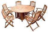 Review Firmans  / 150cm Round Kingston Table with Integral Lazy Susan and 6 Ascot Folding Armchairs