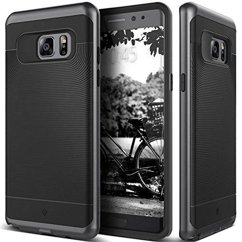 Galaxy Note 7 Case, Caseology [Wavelength Series] Slim Ergonomic Ripple Design [Black / Black] [Modern Grip] for Samsung Galaxy Note 7 (2016)