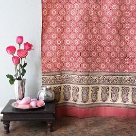 India Rose ~ Luxury Pink Floral Indian Sari Print Shower Curtain 72x72