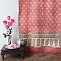 India Rose ~ Luxury Pink Floral Indian Sari Print Shower Curtain 72x72