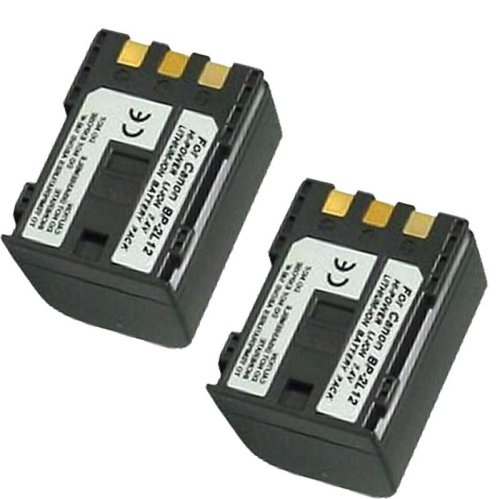 CANON BP-2L12 / BP-2L13 / BP-2L14 Equivalent High Capacity Li Ion Camcorder Battery 2-Pack for Elura 50 / MV5 & Many More