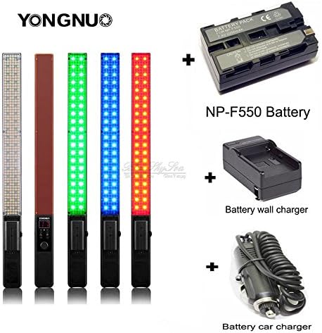 Boblov 2016 YONGNUO YN360 Pro Portable Handheld LED Video Light 3200k 5500k RGB Colorful 39.6CM ICE Stick With F550 2200Mah Battery Kit