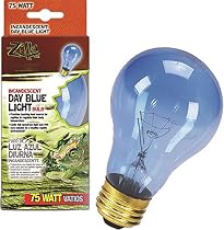 Zilla Reptile Terrarium Heat Lamps Incandescent Bulb, Day Blue, 75W
