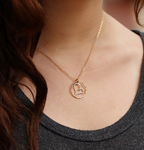Handmade One At A Time, Open Heart Necklace, Mixed Metal 14K Gold Fill and Silver Pendant, Love Charm, Infinity Circle Jewelry