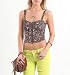Nollie Womens Zip Front Print Bustier Tank - Animal Print X Lrg Size