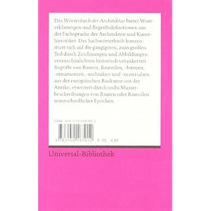 Wörterbuch der Architektur (Reclams Universal-Bibliothek)