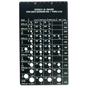 Empire Level 2760 Screw ID Gauge, SAE Standards 1 to 5/16-Inch