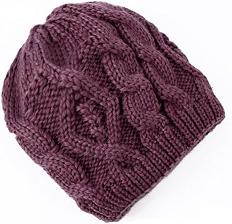 Final Bliss Womens Cotton Cap Sleeve Head Cap Thick Warm Wool Knit hats(Coffee Brown)
