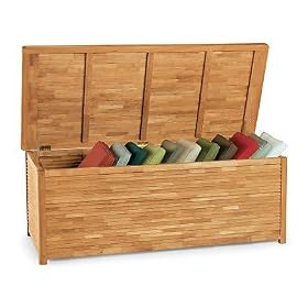 New Outdoor Multifunction Premium Grade A Teak Wood Storage Pool Box by TeakSmith