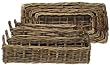 Country Rattan Rectangle Trays Set / 4 L-29.5" x 15" x 6"