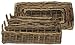 Country Rattan Rectangle Trays Set / 4 L-29.5" x 15" x 6"