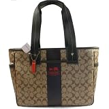 AUTHENTIC COACH HERITAGE SIGNATURE STRIPE LARGE SHOPPING/BUSINESS/DIAPER TOTE 70073