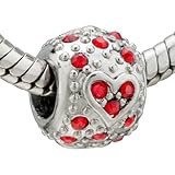Pugster Jewelry January Birthstone Heart Beads - Pandora Charm & Bracelet Compatible Pugster Jewelry January Birthstone Heart Beads - Pandora Charm & Bracelet Compatible