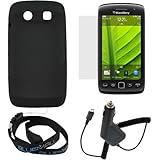 GTMax Black Soft Silicone Case + Clear LCD Screen Protector + Car Charger f ....