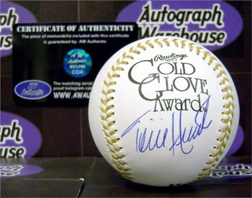 Torii Hunter Autographed/Hand Signed Gold Glove Baseball (JSA)