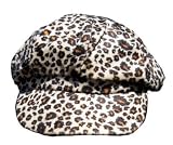 New Womens Cheetah Print Newsboy Hat Cap