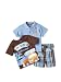 Little Rebels Baby-Boys Infant 3 Piece Tiki Island Short Set, Blue, 12 Months