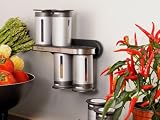 Zevro MSR800 Zero Gravity Magnetic Spice Rack (6 silver canisters)