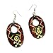 Tropical Wood Oval Hand Painted Earrings with title=