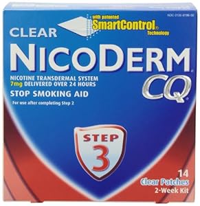 NicoDerm CQ Step 3 Clear Patch, 7 mg, 2-Week Kit (14 patches)