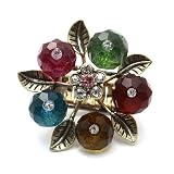 Beaded Flower Ring; 1.5