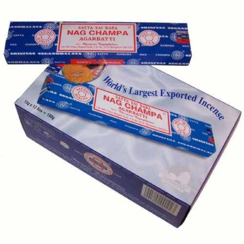Produkt-Bild: GROSSPACKUNG: Original SATYA SAI BABA R&auml;ucherst&auml;bchen NAG CHAMPA (blau) aus INDIEN, 180 g