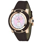 Glam Rock Ladies GR11409 Palm Beach Collection Rose Gold-Tone Stainless Steel and Black Leather... by Glam Rock