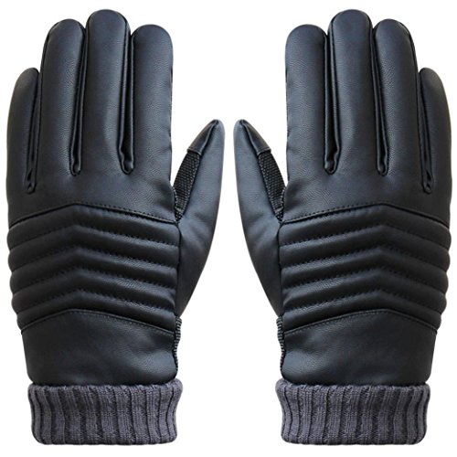 Binmer(TM)Mens Gloves Anti Slip Men Winter Sports Leather Touch Screen Gloves