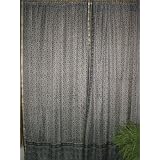 2 Brick Ash Gray Motifs Silk Sari Window Panels Drapes Curtains 84 Inches