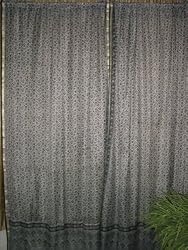 2 Brick Ash Gray Silk Sari Window Panels Drapes Curtains 84 Inch
