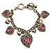 Mae & Mee Pinup Retro Bronze Red Heart Bracelet Vintage Palace Angel Wings Adjustable Sizes